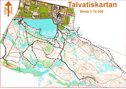 Talvatis MTBO karta-Medeldistans