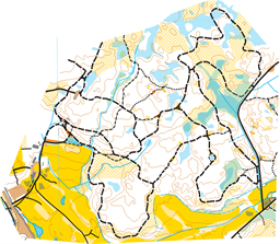 MtbO-karta Lindmuren MTB-centralen 7500-del MTBO-träning, GM 17 